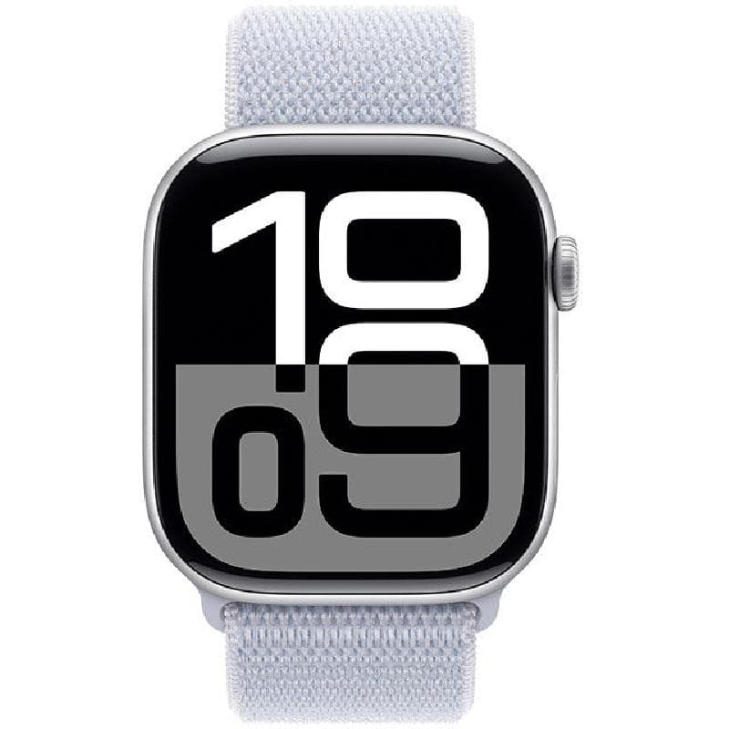 Apple Watch Series 10 GPS 42mm Silver Aluminium Case with Blue Cloud Sport Loop