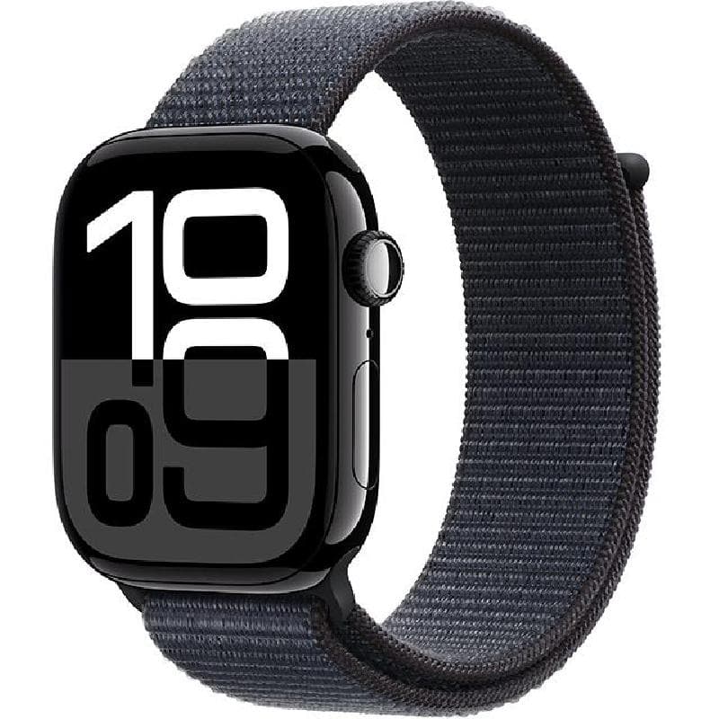 Apple Watch Series 10 GPS 42mm Jet Black Aluminium Case with Ink Sport Loop