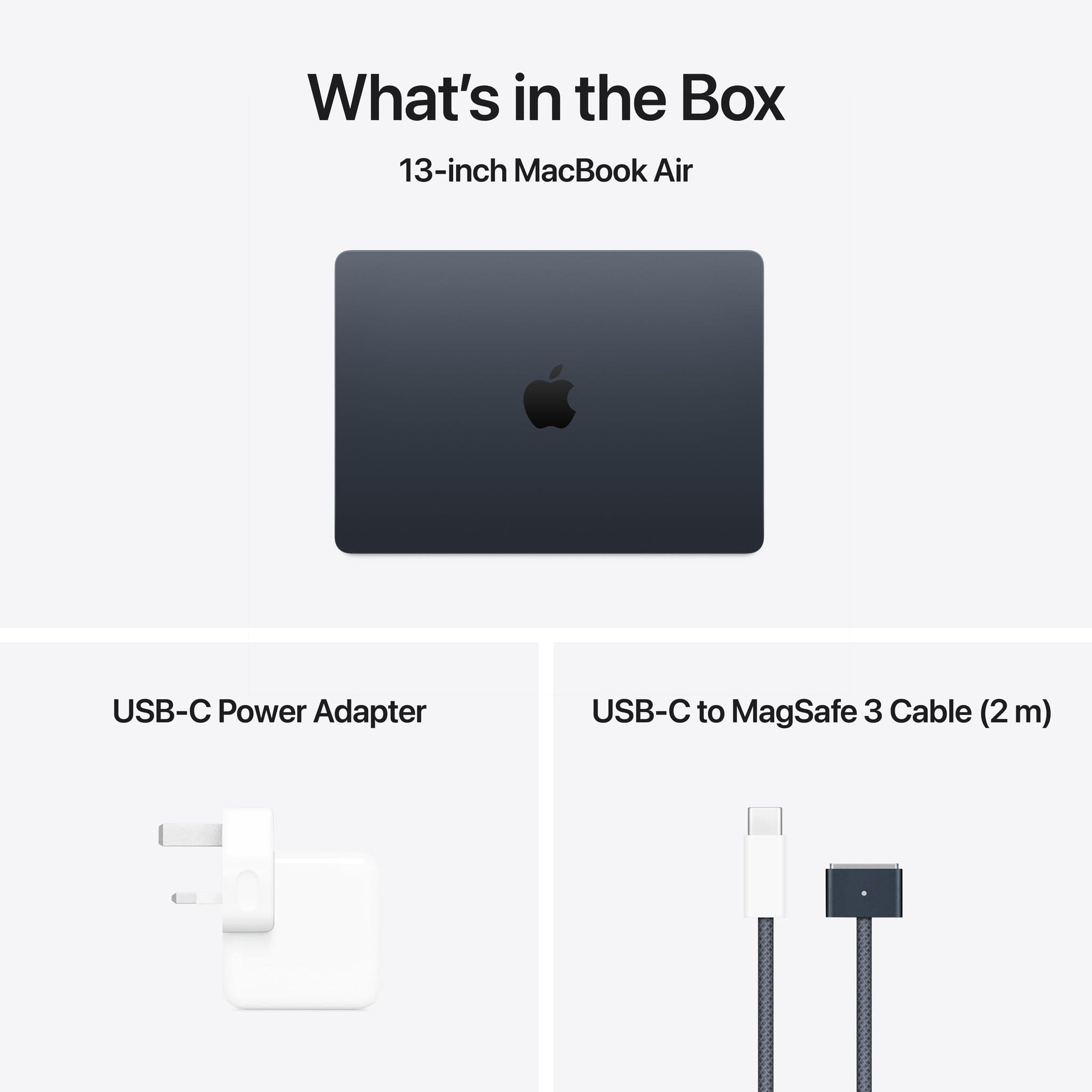 13-inch MacBook Air: Apple M4 chip with 10-core CPU and 10-core GPU, 24GB, 512GB SSD - Midnight